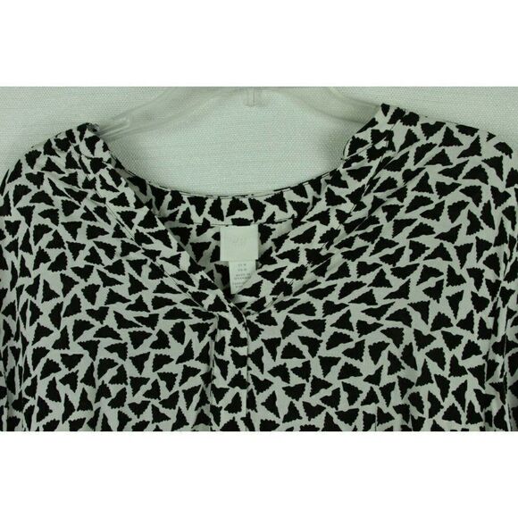 H&M Dress Long Sleeves Pullover V-Neck Womens Medium FLAW missing 1 button - Picture 5 of 9